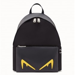 Fendi Diabolic Eyes Nylon And Leather Backpack 691