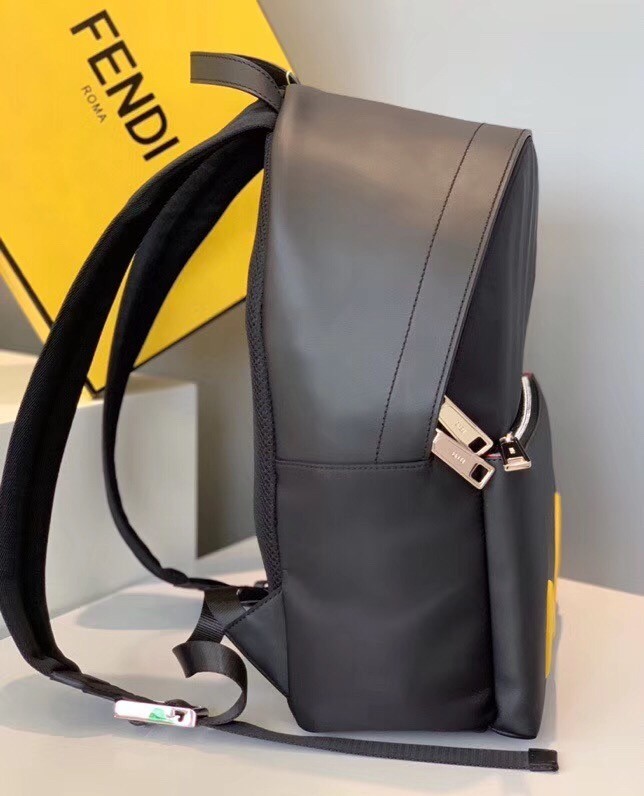 Fendi Diabolic Eyes Nylon And Leather Backpack 691