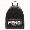 Fendi Black Glazed Fabric Large Backpack 598