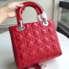 Dior Medium Lady Dior Bag In Red Patent Leather 958