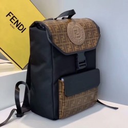 Fendi Nylon Backpack With Glazed Fabric With FF Motif  202