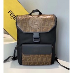 Fendi Nylon Backpack With Glazed Fabric With FF Motif  202