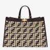 Fendi Peekaboo X-Tote Shopper In Black FF Raffia 377