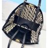 Fendi Peekaboo X-Tote Shopper In Black FF Raffia 377