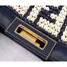 Fendi Peekaboo X-Tote Shopper In Black FF Raffia 377